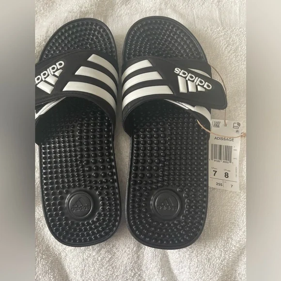 SOLD! Adidas Adissage Slides. Mens Size 7 Women’s 8. NWT! - Picture 1 of 4